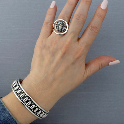 Sterling Silver Virgin Mary Ring