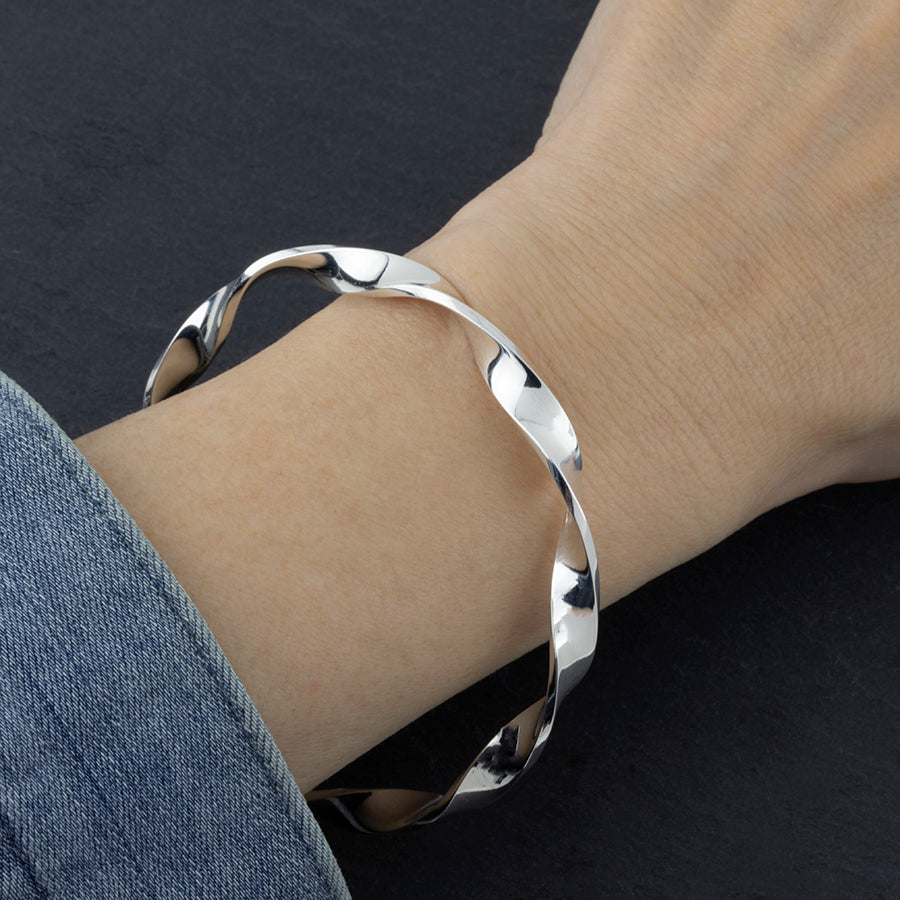 Sterling Silver Twisted Bangle Bracelet