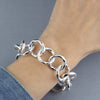 Chunky Sterling Silver Textured Circle Link Bracelet