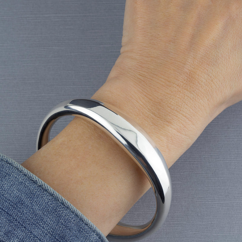 chunky silver statement bangle bracelet