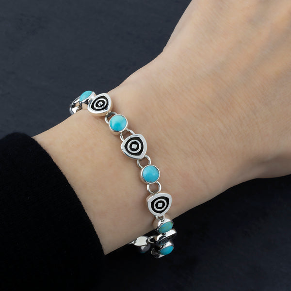 Mexican Silver and Turquoise Bracelet - Reveka Rose