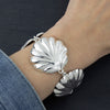 Large Sterling Silver Seashell Bracelet