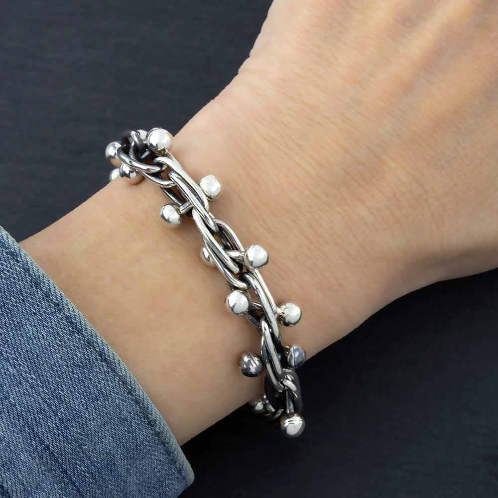 Solid 925 Sterling Silver Cuff Bracelet Adjustable Chunky Bracelets | eBay