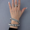 Mexican Sterling Silver Beaded Bangle