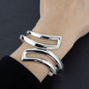 Large Sterling Silver Open Bypass Hinged Bracelet