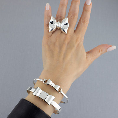 sterling silver bow bangles