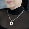 Chunky Silver Flower Power Chain Necklace