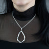 Large Open Sterling Silver Pendant Necklace