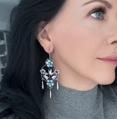 Garden Serenade Mexican Silver Earrings