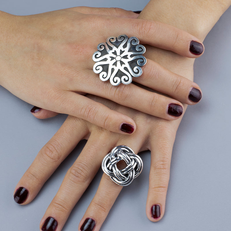 spirals of love Taxco silver ring