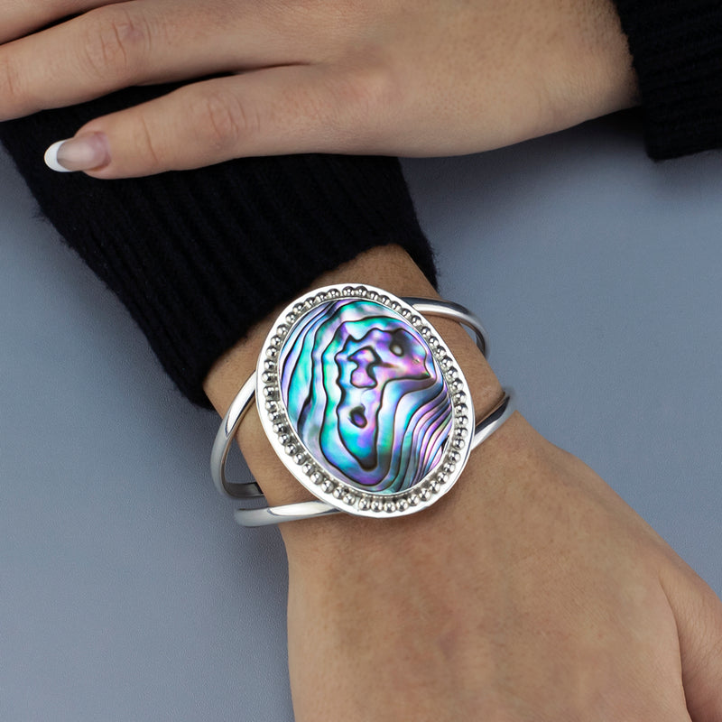 large abalone cuff bracelet