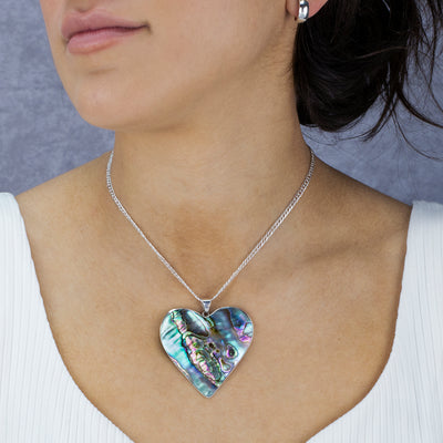 Ocean Bloom Abalone Heart Pendant