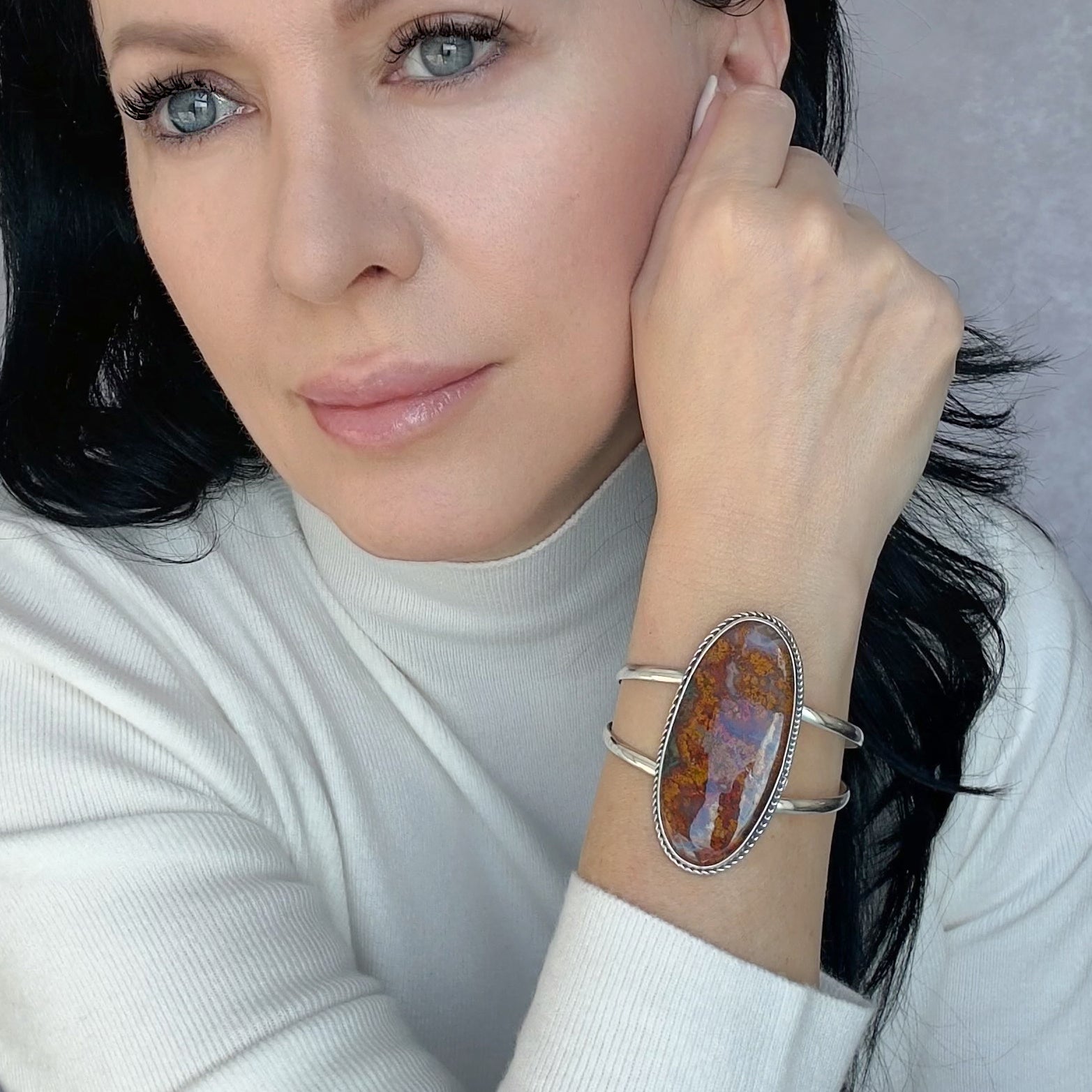 Molten Earth Large Agate Cuff Bracelet