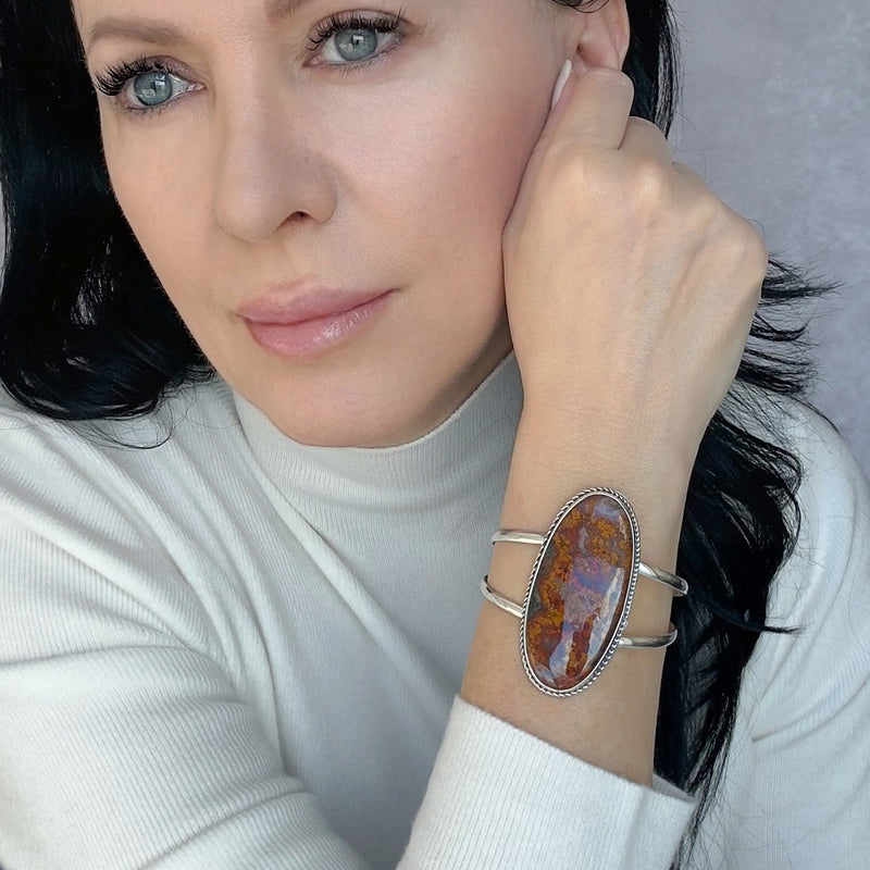 molten earth large agate cuff bracelet