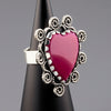Rosy Romance Agate Heart Statement Ring