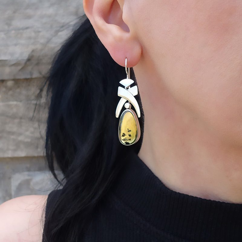 amber pineapple drop earrings