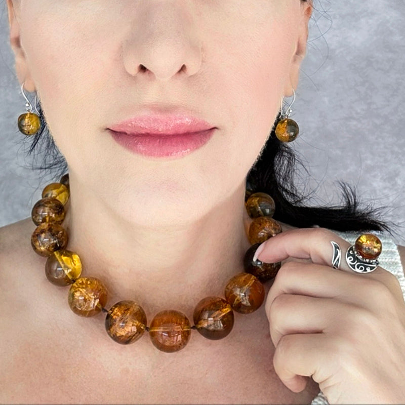 large amber bead necklace