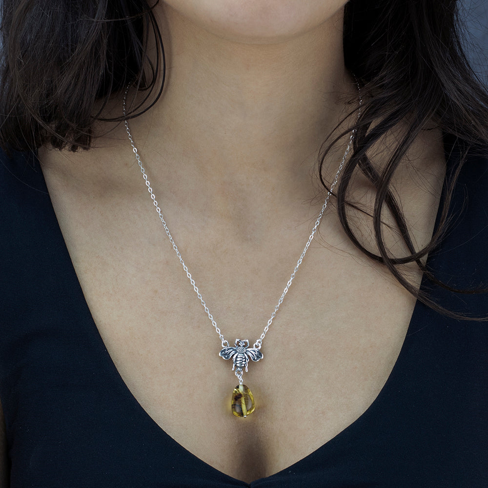 Amber Bee Necklace