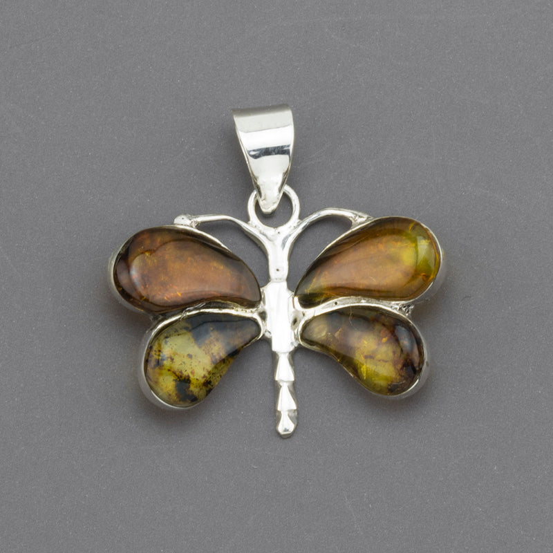 Flutterlight Amber Butterfly Pendant