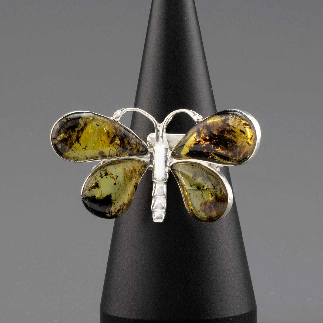 amber butterfly ring