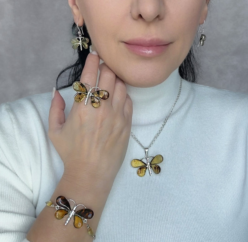 amber butterfly bracelet