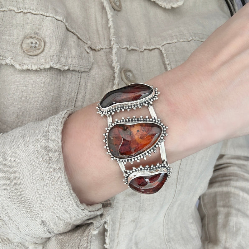 large amber cuff bracelet