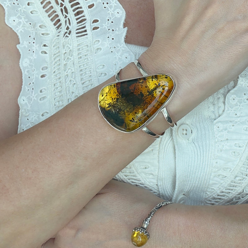 wild honey large amber cuff bracelet