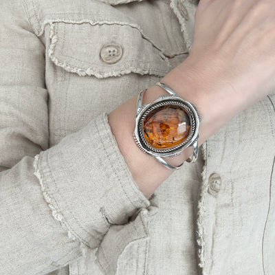 Solara Amber Cuff Bracelet