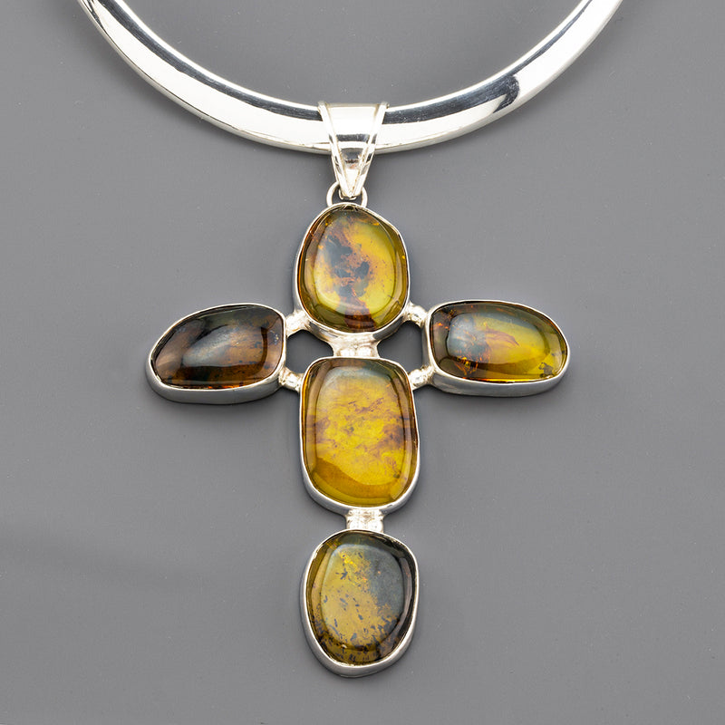 Amber Faith Large Cross Pendant