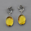 amber floral earrings