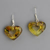 Amber Heart Necklace & Earrings Set