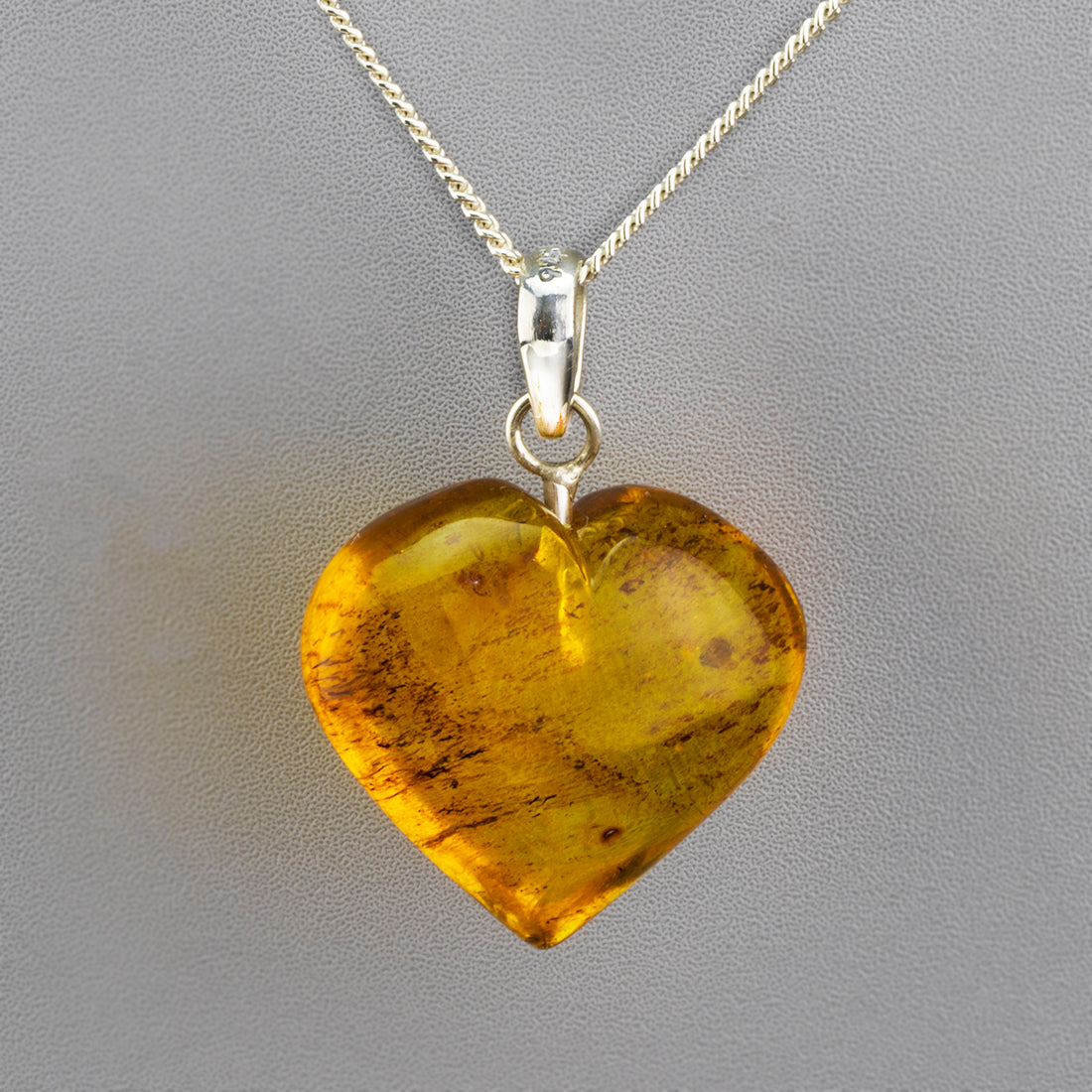 Honey Heart Amber Pendant