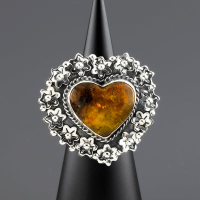 amber heart ring