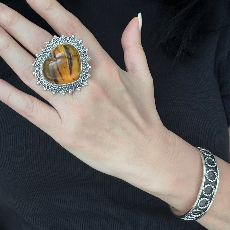 Amora Large Amber Ring