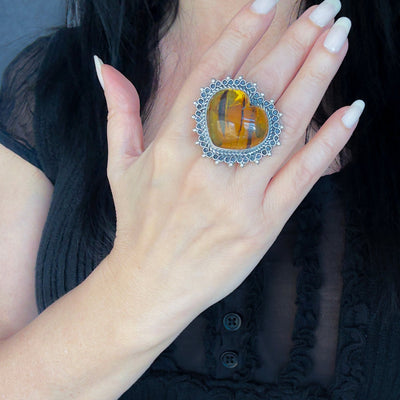 Amora Large Amber Ring
