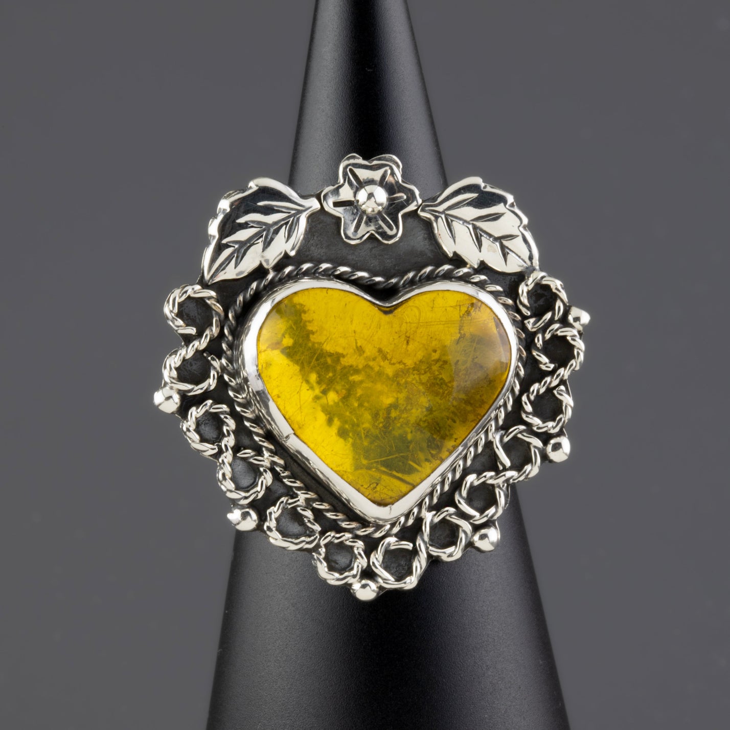 Heart of Honey Amber Ring