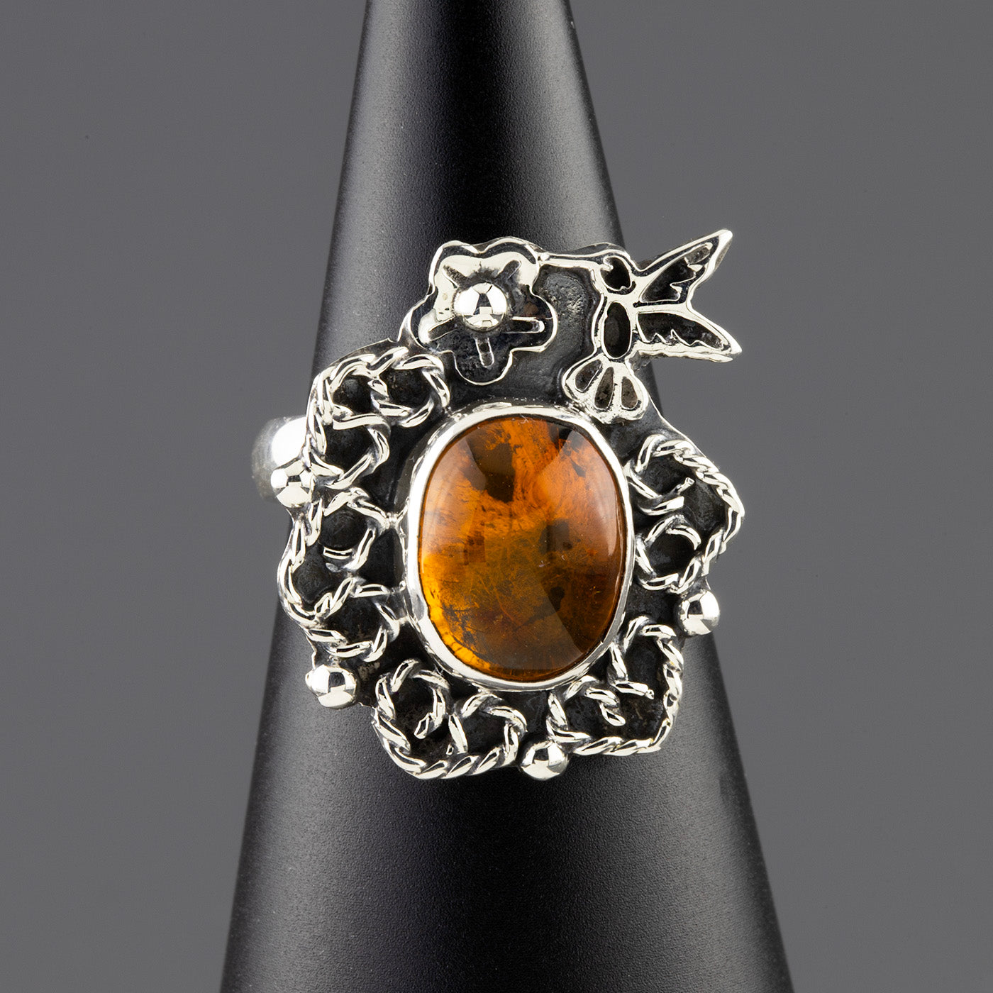 Ambar del Colibri Mexican Silver Ring