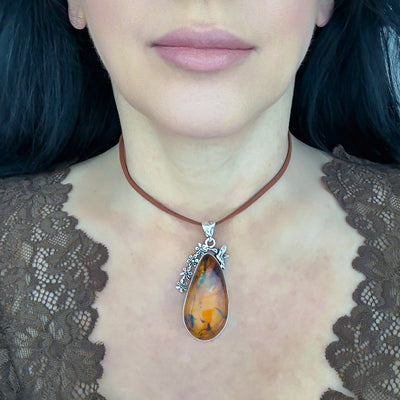 Large Amber Garden Muse Pendant