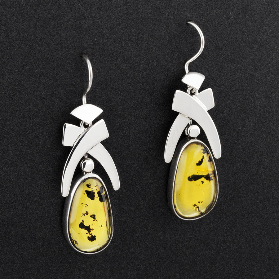 amber pineapple drop earrings
