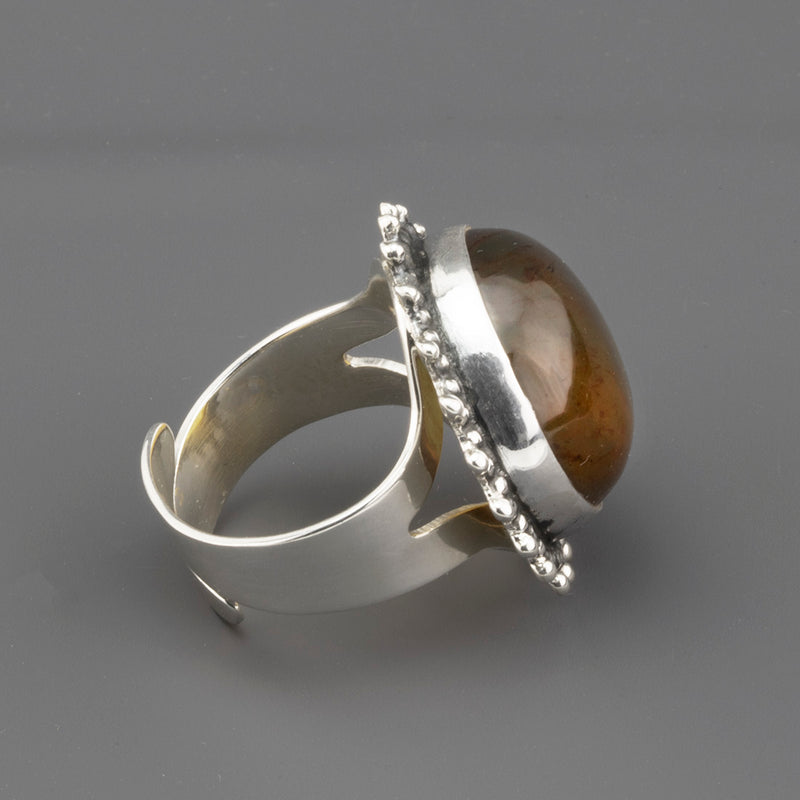 Sunburst Glow Amber Ring