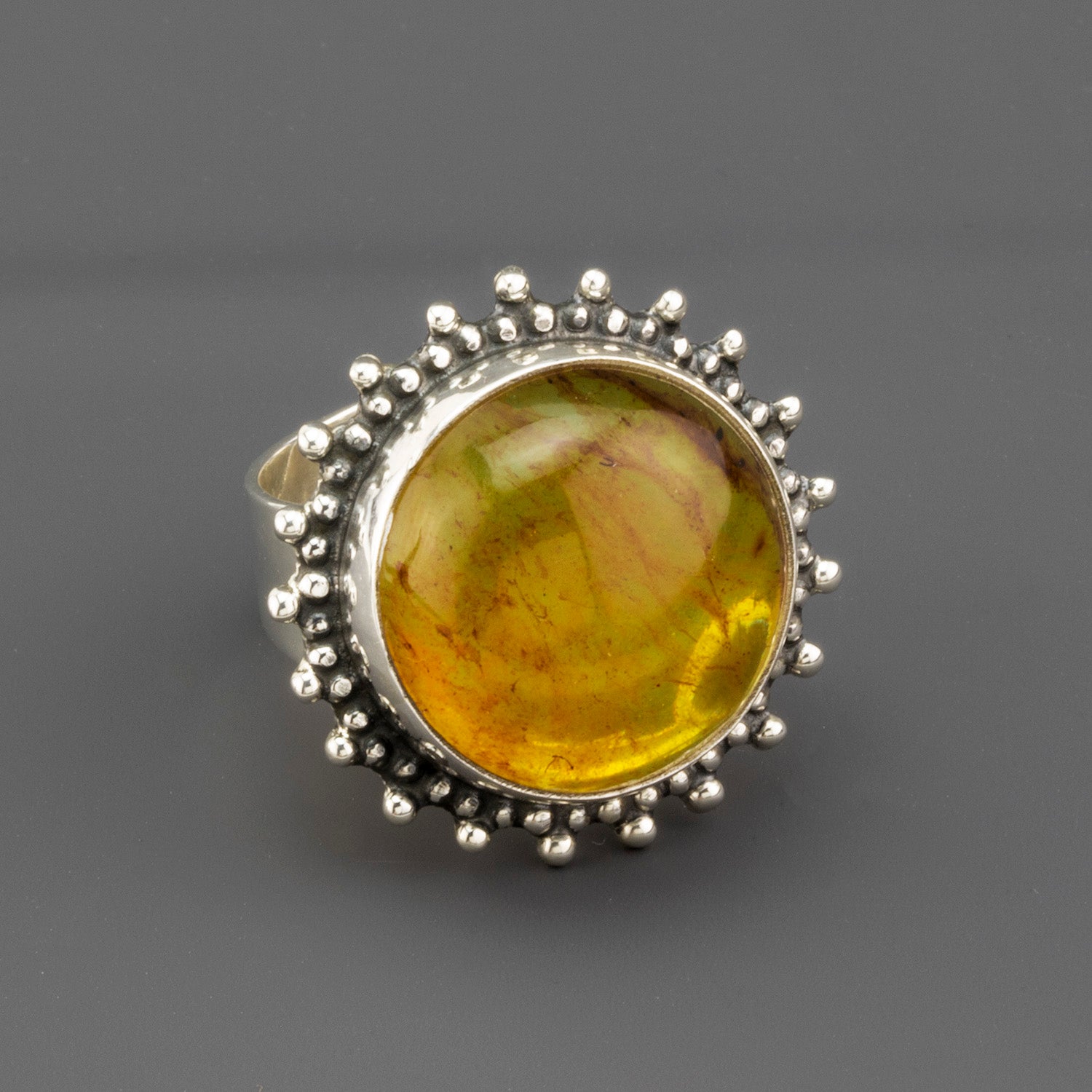 Sunburst Glow Amber Ring