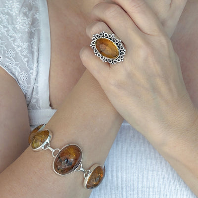 Sol Reina Handcrafted Amber Ring