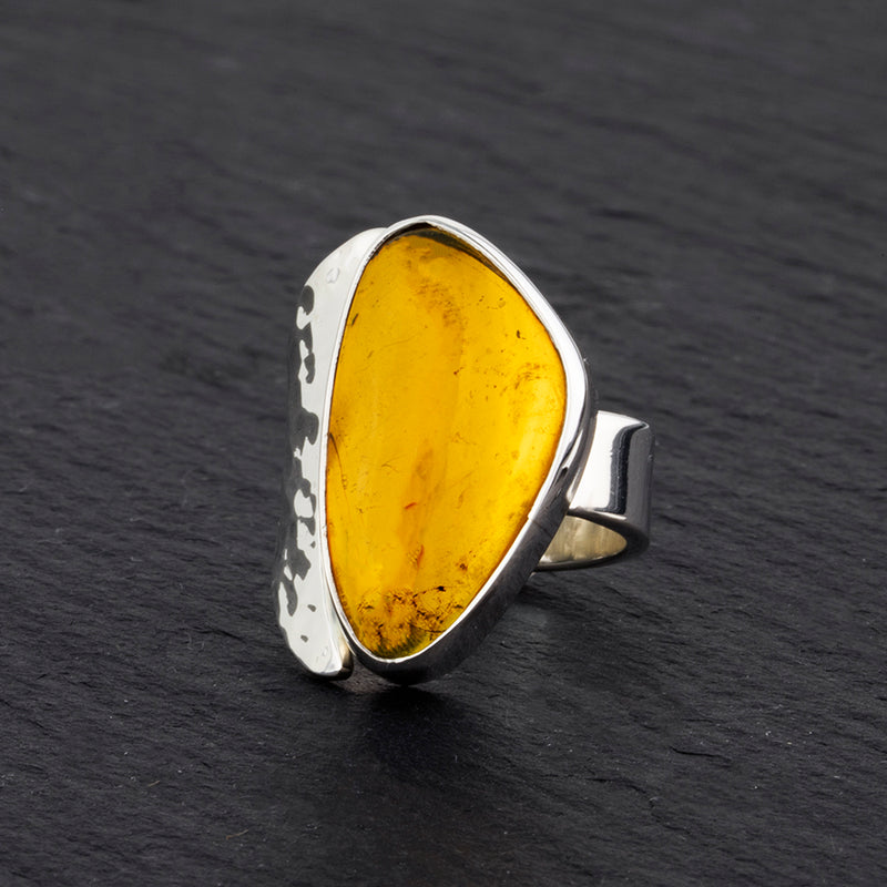 sunspell sterling silver amber ring
