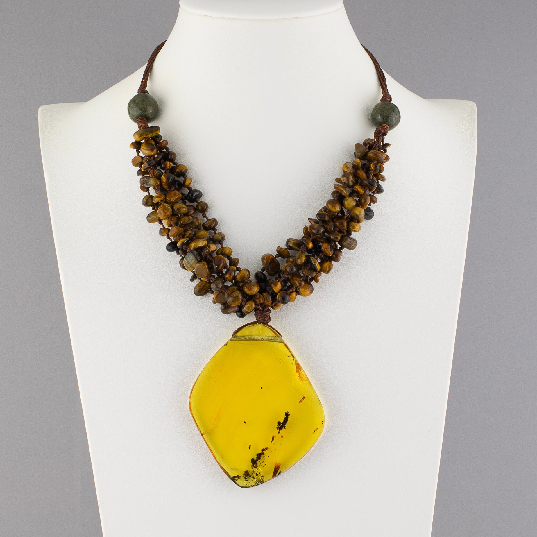 amber slab statement necklace