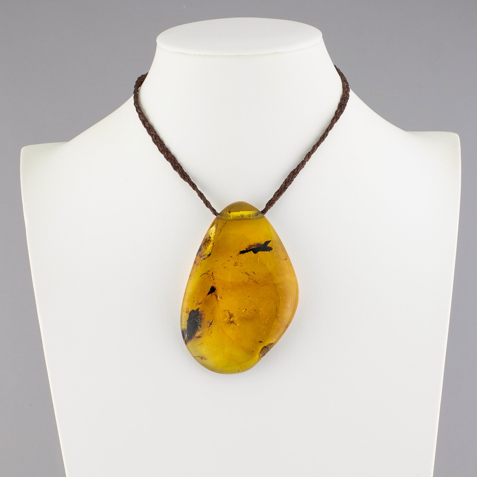 Amber Slice Pendant Necklace