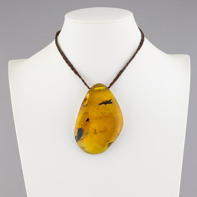 Amber Slice Pendant Necklace