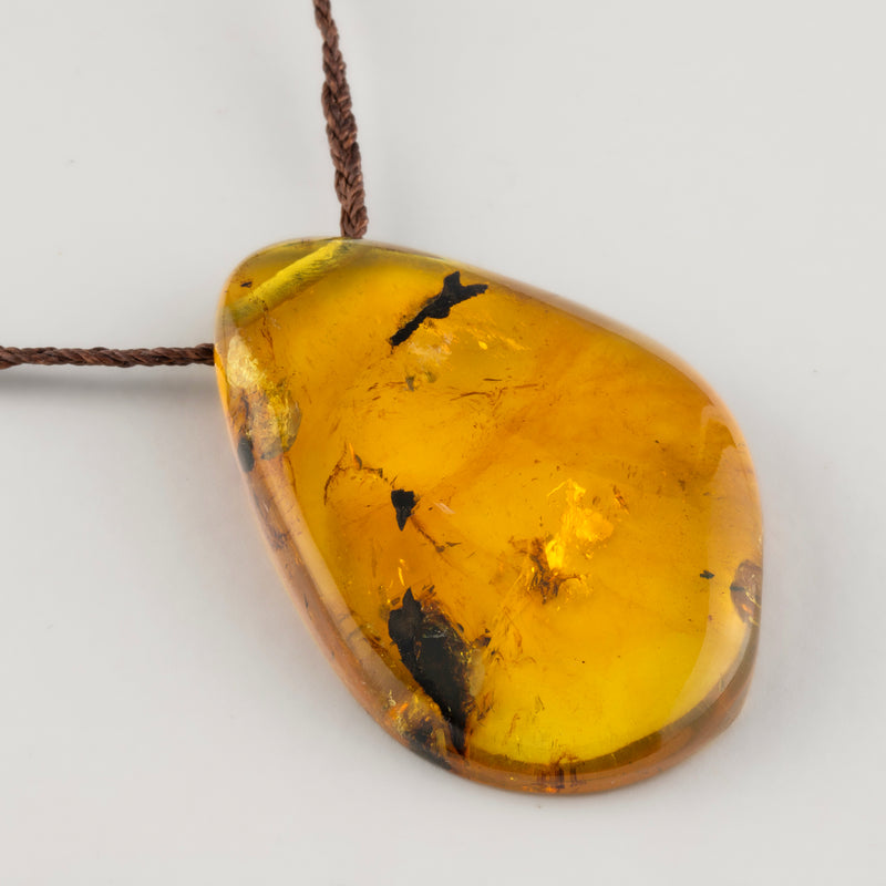Amber Slice Pendant Necklace