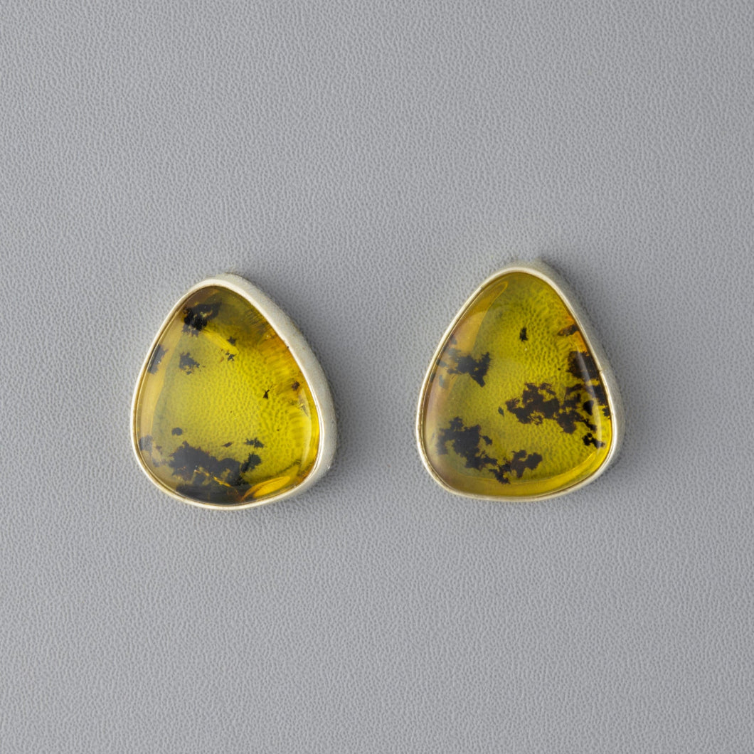Amber Teardrop Stud Earrings