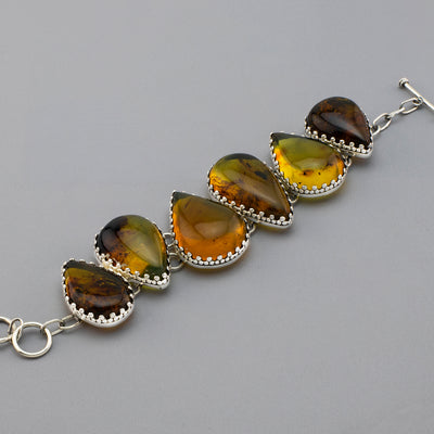Mexican Amber Teardrop Bracelet
