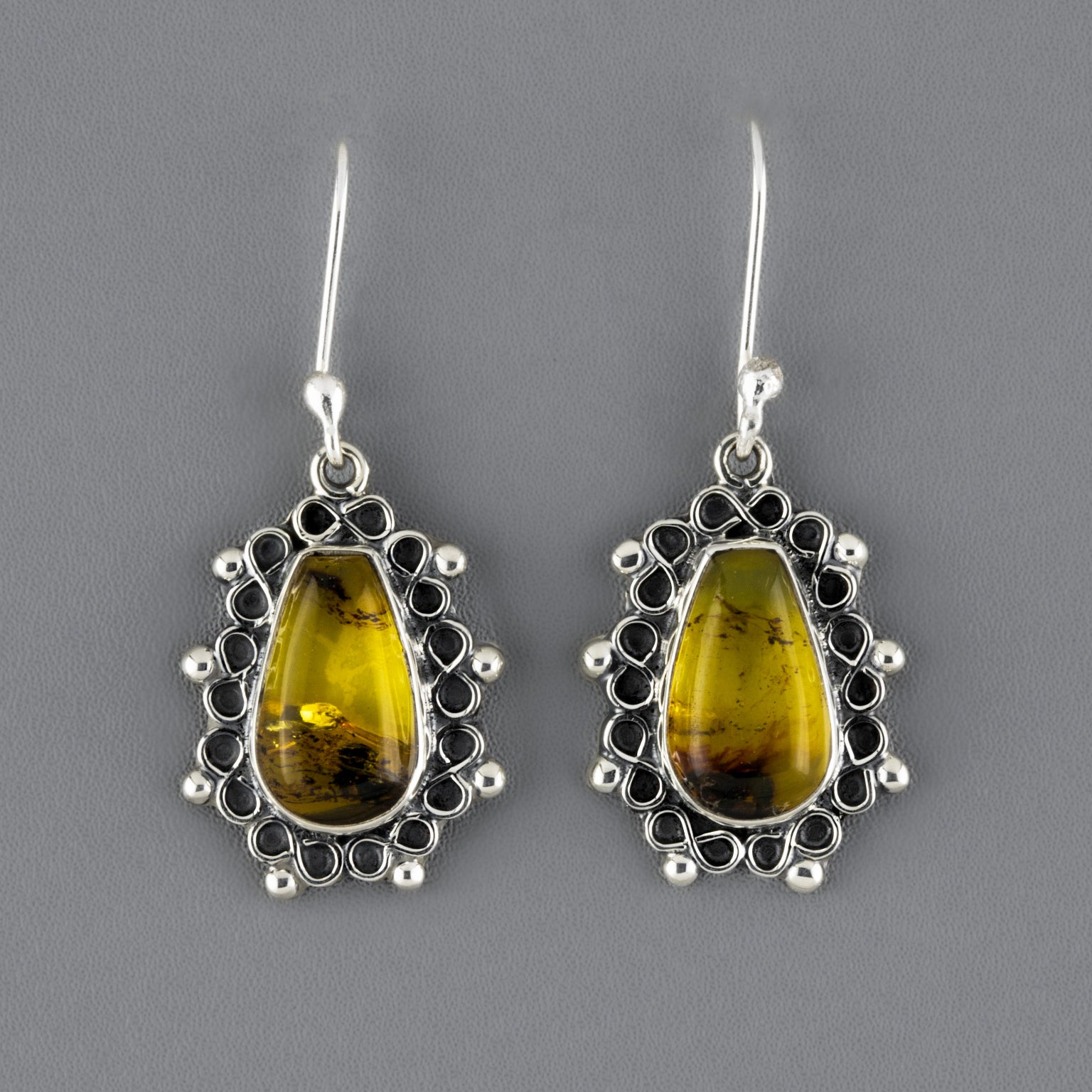amber teardrop earrings
